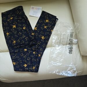 LuLaRoe Navy Leggings with Gold Pattern